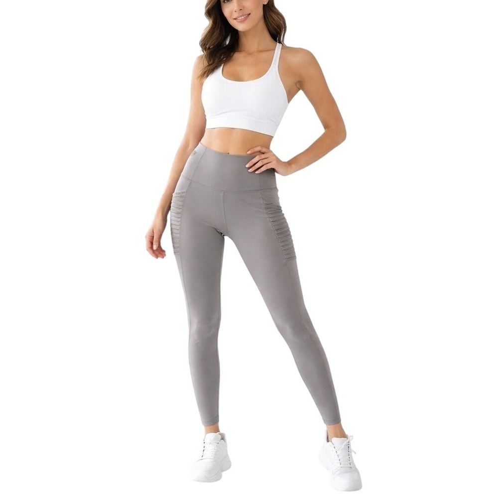 Body‎ Glove Women Gray  Textured Side Pockets Athletic Capris Leggings Size M